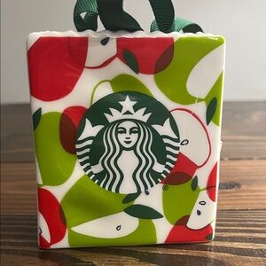 Starbucks Red and Green Ceramic Ornament